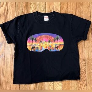 Supreme Cropped T Shirt Cuffed Sleeves Size M